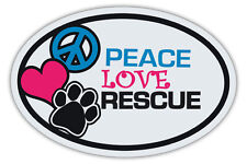 Oval Dog Magnets: PEACE, LOVE, RESCUE DOGS | Cars, Trucks, Refrigerators, More picture