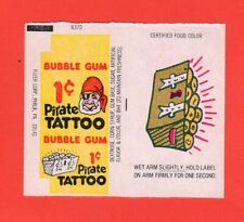 1959 FLEER PIRATE TATTOO 1 CENT WRAPPER & ATTACHED TATTOO RARE CHEST picture