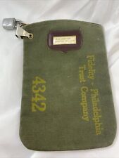 Philadelphia Fidelity Trust Bank Deposit Money Bag Zipper Lock NO KEY Vintage picture