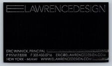 Vintage Business Card E Lawrence Design Winnick New York Miami Florida picture