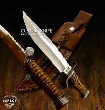 IMPACT CUTLERY CUSTOM HUNTING BOWIE KNIFE BURL WOOD HANDLE- 1699 picture