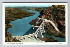 AZ-Arizona, Coolidge Dam, Aerial, Antique, Vintage Souvenir Postcard picture