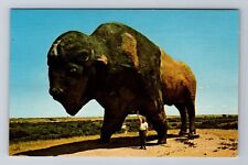 Jamestown ND-North Dakota, Worlds Largest Buffalo Replica, Vintage Postcard picture