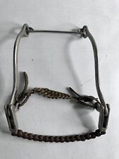 Rare Vintage Spade Bit Horse Bit with Rusty Chain and Leather Straps - Antique picture