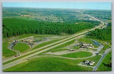 Aerial View of Twin Service Plaza along Indiana Toll Road Vintage Postcard c1963 picture