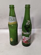 Lot of vintage Mountain Dew hillbilly green glass bottle, Fresca green glass picture