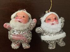 Vintage Plastic Santa Glitter Christmas Ornaments Harper House Plastic Hanging picture