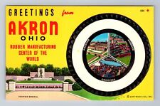 Akron OH-Ohio, LARGE LETTER Greetings, Chrome, Vintage Postcard picture