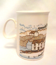 DUNOON CERAMICS 8 oz. Coffee Mug RARE Seaside Village Scene Made in Scotland picture