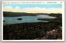 4th Lake From Rocky Mt, Fulton Chain Of Lakes, Eagle Bay NY Vintage Postcard picture