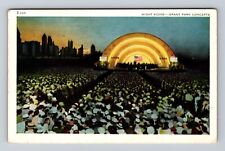Chicago IL-Illinois, Night Scene, Antique, Vintage c1953 Postcard picture