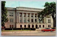 Vintage Postcard OH Eaton Preble County Courthouse 50s Car Street View -3008 picture