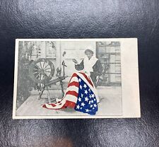 Postcard Betsy Ross Making the First United States American Flag Posted 1908 picture