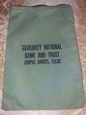 Vintage Cotton GUARANTY BANK & TRUST Corpus Christi Texas Deposit Bag Green picture