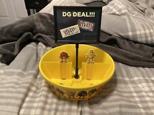 M&M CANDY BOWL STORE DISPLAY COLLECTIBLE YELLOW 12x12x5 W HEADER SIGN L@@K RARE picture