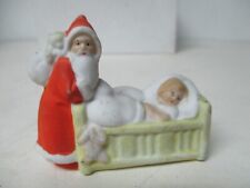 Fabulous Old Germany Porcelain Christmas Snowbaby- Christmas Eve w Santa picture