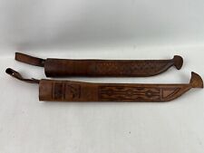 Pair Of Vintage Leather Fish Fillet Knife Sheaths Finland J. Marttiini picture