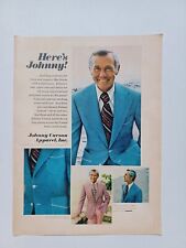 Vintage 1974 Magazine Ad Johnny Carson Apparel blue suit picture