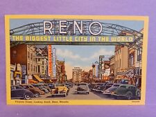 c1940s Reno, NV Biggest Little City Autos Hotels Casinos Colortone Unused  picture