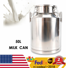 304 Stainless Steel Milk Can 50 Liter 13.25  Gallon Milk Bucket Wine Pail Bucket picture