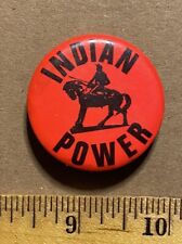 VINTAGE NATIVE AMERICAN INDIAN POWER PIN BACK BUTTON 1970s NATIVE AMERICAN picture