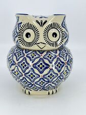 Vintage Royal Owl Canister Jar Hand Painted Ginger Jar Owl Coffee Tea Container picture