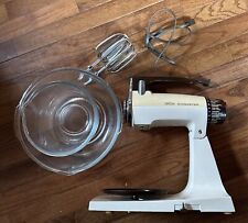 Vintage Sunbeam Mixmaster Stand Mixer with 2 Clear Bowls, 2 Beaters Tested Works picture