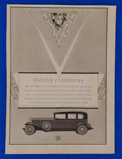 1930 CADILLAC MOTOR COMPANY TWELVE CYLINDER VINTAGE ORIGINAL PRINT AD SHIPS FREE picture