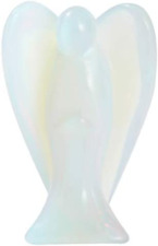 Crystal Angel Figurine Opal Gemstone Peace Angel Statue Pocket Guardian Rose Qua picture