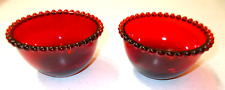 2 Vintage 5” Candlewick Hobnail Ruby Red Glass Bowl Candies Nuts Candle 14 AVL picture
