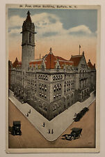Vintage Postcard, Post Office, People & Old Cars, Buffalo, NY picture