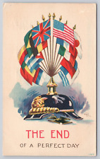 Flags The End of a Perfect Day WWI Artist Wall Posted 1918 DB Postcard (G26) picture