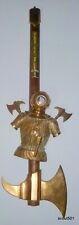 Vintage French Brass On Wood 24” Deep Sea Diver 4 Axes Wall Thermometer Réaumur picture