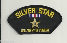 SILVER STAR GALLANTRY IN COMBAT  RIBBON MEDAL  EMBROIDERED MILITARY PATCH picture