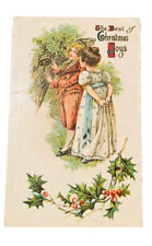 POSTCARD CHRISTMAS JOYS LOVEBIRD 1910 KNOX DIVIDED OLGA CHEBOYGAN WM WEGGERS picture