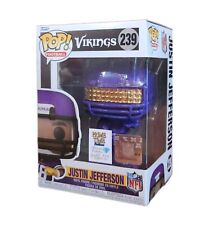 🔥 Exclusive Justin Jefferson #239 Funko Pop Purple with Yellow Diamonds 1/3 picture