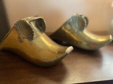 Antique Vintage Brass Shoe Stirrups Conquistador Spanish picture