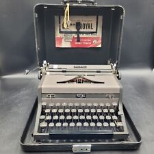 Vintage Royal Quiet De Luxe Model Portable Typewriter w/ Case Brush Manual & Key picture
