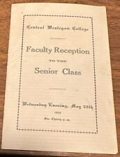 VINTAGE 1918 WESLEYAN COLLEGE FACULTY RECEPTION MATRICULATION CARD VERY RARE picture