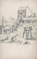 MINING LANDSCAPE AT MARTON - Pencil Drawing c1950's - 20TH CENTURY picture
