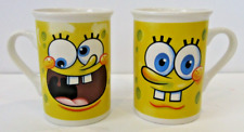 Pair of Nickelodeon Spongebob Squarepants Ceramic Hot Chocolate Coffee Mugs Cups picture