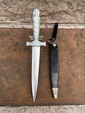 Vintage Solingen Germany Skull Dagger Knife Cast Aluminum w/ Sheath *BENT TIP* picture