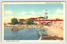 Marianao Bathing Beach Havana Cuba Vintage Linen Postcard BAS-23 picture