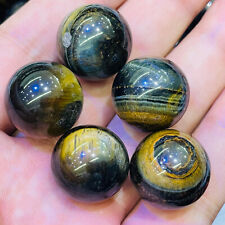 5pc top Natural blue Tiger's eye Quartz Sphere Crystal Ball Healing 20mm picture
