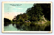 1932 posted postcard Tree at Sager's Lake Valparaiso, Indiana 5.5x3.5 inch picture