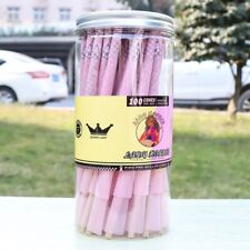 Hornet Pink Slow Burning Paper King Size 100-Pre Rolled Cones with Filter Tips picture