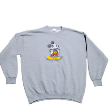 VTG Disney Mickey Mouse Sweatshirt 2XL Gray Men Graphic Pullover Crew Casual 90s picture