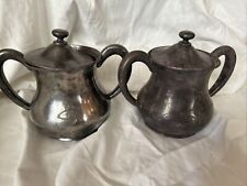 Silver Plated Pewter Set Of Two Jugs Antique  picture