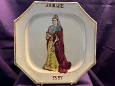 Queen Victoria Golden Jubilee (1887)-Unmkd Pottery Hand-Paint Octagonal Plate   picture