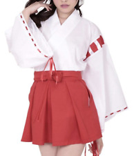 Japanese Woman's Kimono MIKO costume JYUBAN Red Skirt SET Shinto shrine picture